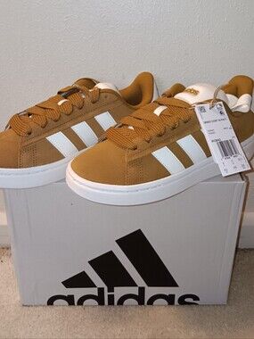Adidas Grand Court Alpha 00s Tennus Sneakers Brown Suede/White Mens 6.5 NEW